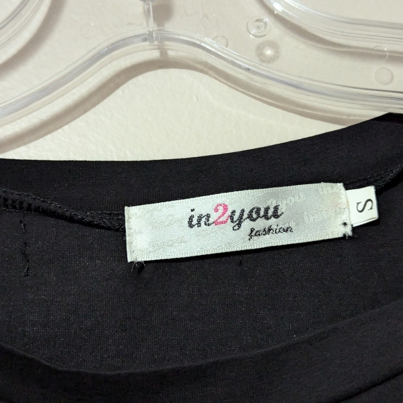 In2you Black Sequin Forever Shirt Size Small - Picture 6 of 8